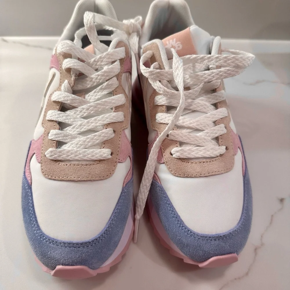 W6YZ      Yak suede colorblock retro platform sneakers - Picture 7 of 12